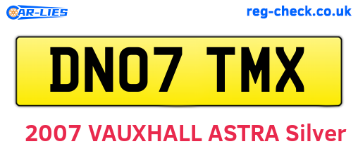 DN07TMX are the vehicle registration plates.