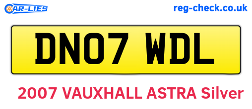 DN07WDL are the vehicle registration plates.