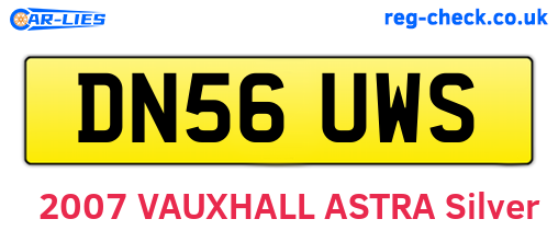 DN56UWS are the vehicle registration plates.