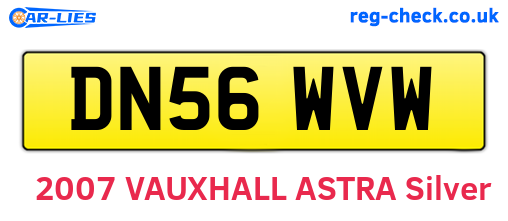 DN56WVW are the vehicle registration plates.