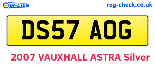 DS57AOG are the vehicle registration plates.