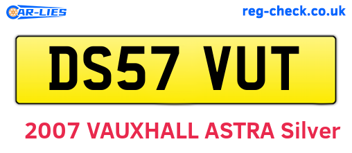 DS57VUT are the vehicle registration plates.