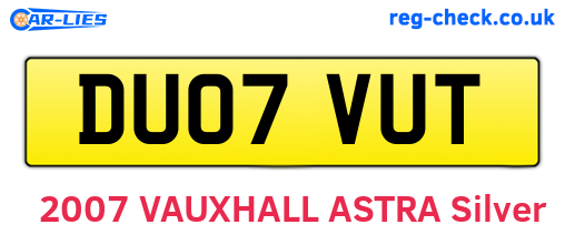 DU07VUT are the vehicle registration plates.
