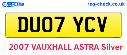 DU07YCV are the vehicle registration plates.