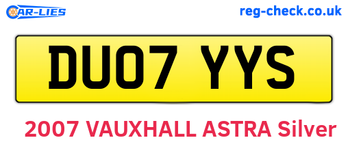 DU07YYS are the vehicle registration plates.