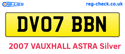 DV07BBN are the vehicle registration plates.