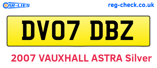 DV07DBZ are the vehicle registration plates.