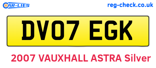 DV07EGK are the vehicle registration plates.