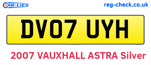 DV07UYH are the vehicle registration plates.