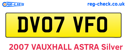 DV07VFO are the vehicle registration plates.