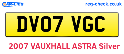 DV07VGC are the vehicle registration plates.