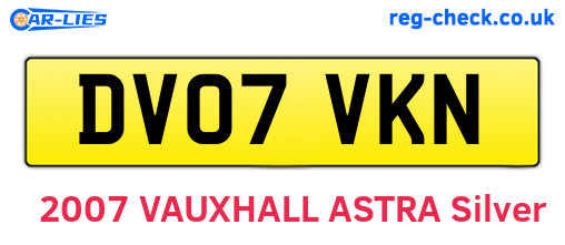 DV07VKN are the vehicle registration plates.