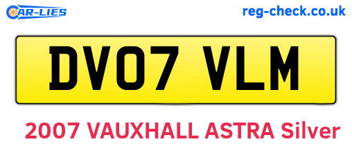 DV07VLM are the vehicle registration plates.