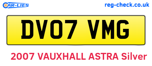 DV07VMG are the vehicle registration plates.