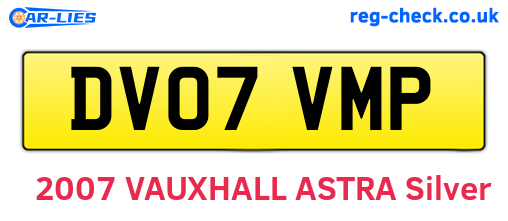 DV07VMP are the vehicle registration plates.