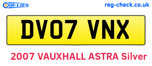 DV07VNX are the vehicle registration plates.