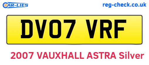 DV07VRF are the vehicle registration plates.