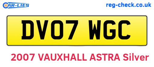DV07WGC are the vehicle registration plates.