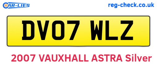DV07WLZ are the vehicle registration plates.