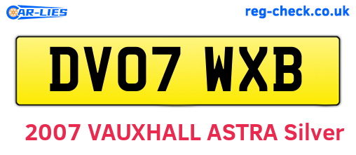 DV07WXB are the vehicle registration plates.