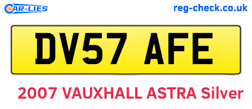 DV57AFE are the vehicle registration plates.
