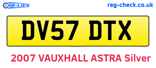 DV57DTX are the vehicle registration plates.