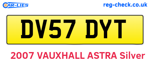 DV57DYT are the vehicle registration plates.