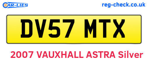 DV57MTX are the vehicle registration plates.