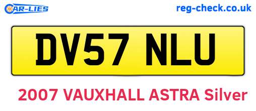 DV57NLU are the vehicle registration plates.