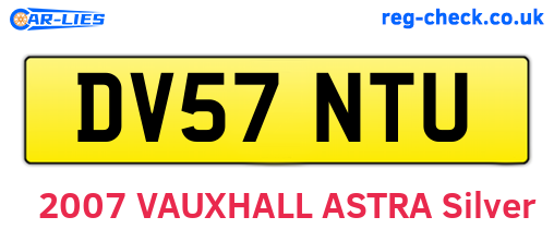 DV57NTU are the vehicle registration plates.