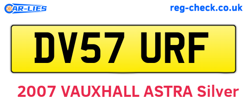 DV57URF are the vehicle registration plates.