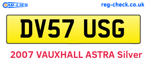 DV57USG are the vehicle registration plates.
