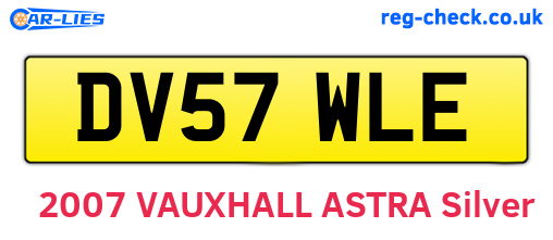 DV57WLE are the vehicle registration plates.