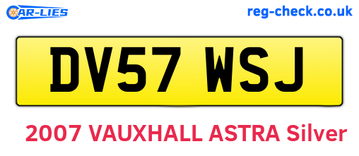 DV57WSJ are the vehicle registration plates.