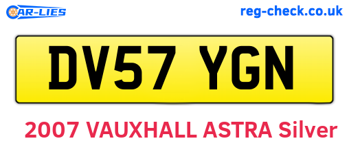 DV57YGN are the vehicle registration plates.