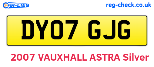 DY07GJG are the vehicle registration plates.