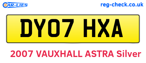 DY07HXA are the vehicle registration plates.