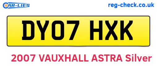 DY07HXK are the vehicle registration plates.