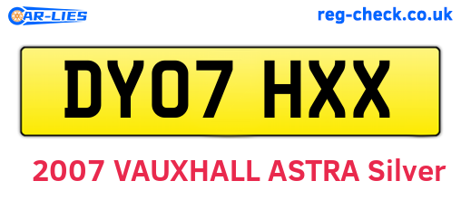 DY07HXX are the vehicle registration plates.