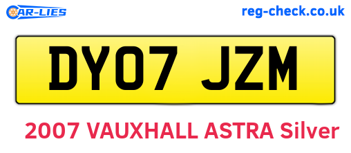DY07JZM are the vehicle registration plates.