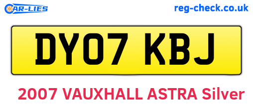 DY07KBJ are the vehicle registration plates.
