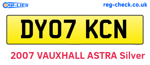 DY07KCN are the vehicle registration plates.