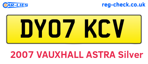 DY07KCV are the vehicle registration plates.