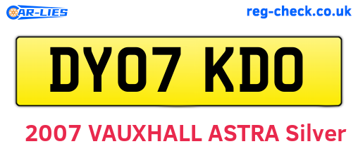 DY07KDO are the vehicle registration plates.