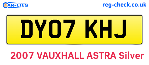DY07KHJ are the vehicle registration plates.