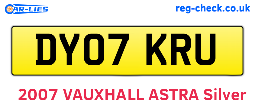 DY07KRU are the vehicle registration plates.