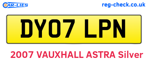 DY07LPN are the vehicle registration plates.