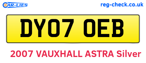 DY07OEB are the vehicle registration plates.