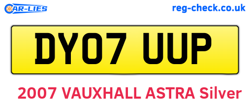 DY07UUP are the vehicle registration plates.