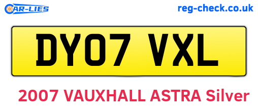 DY07VXL are the vehicle registration plates.